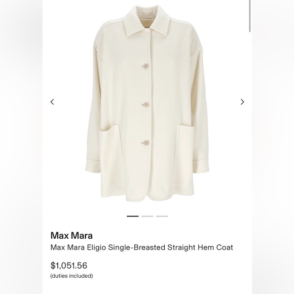 MaxMara Jackets & Blazers - Max Mara Ivory Wool Jacket Coat Eligio Style NWT